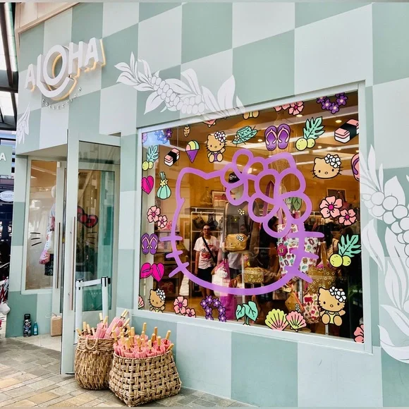 ⭐️SOLD⭐️ Aloha Collection 🌺 Hello Kitty Aloha Icons Mid Pouch - Picture 7 of 7